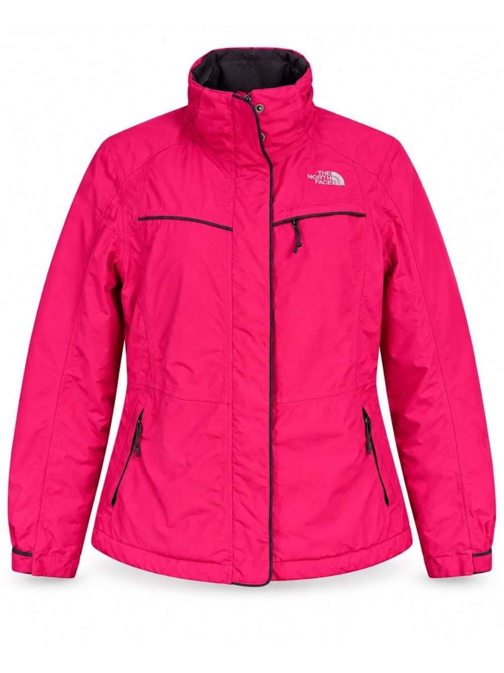 The North Face Pink Zip Up Faux Fur Lined Ski Snow Zip Pocket Jacket Womens M
